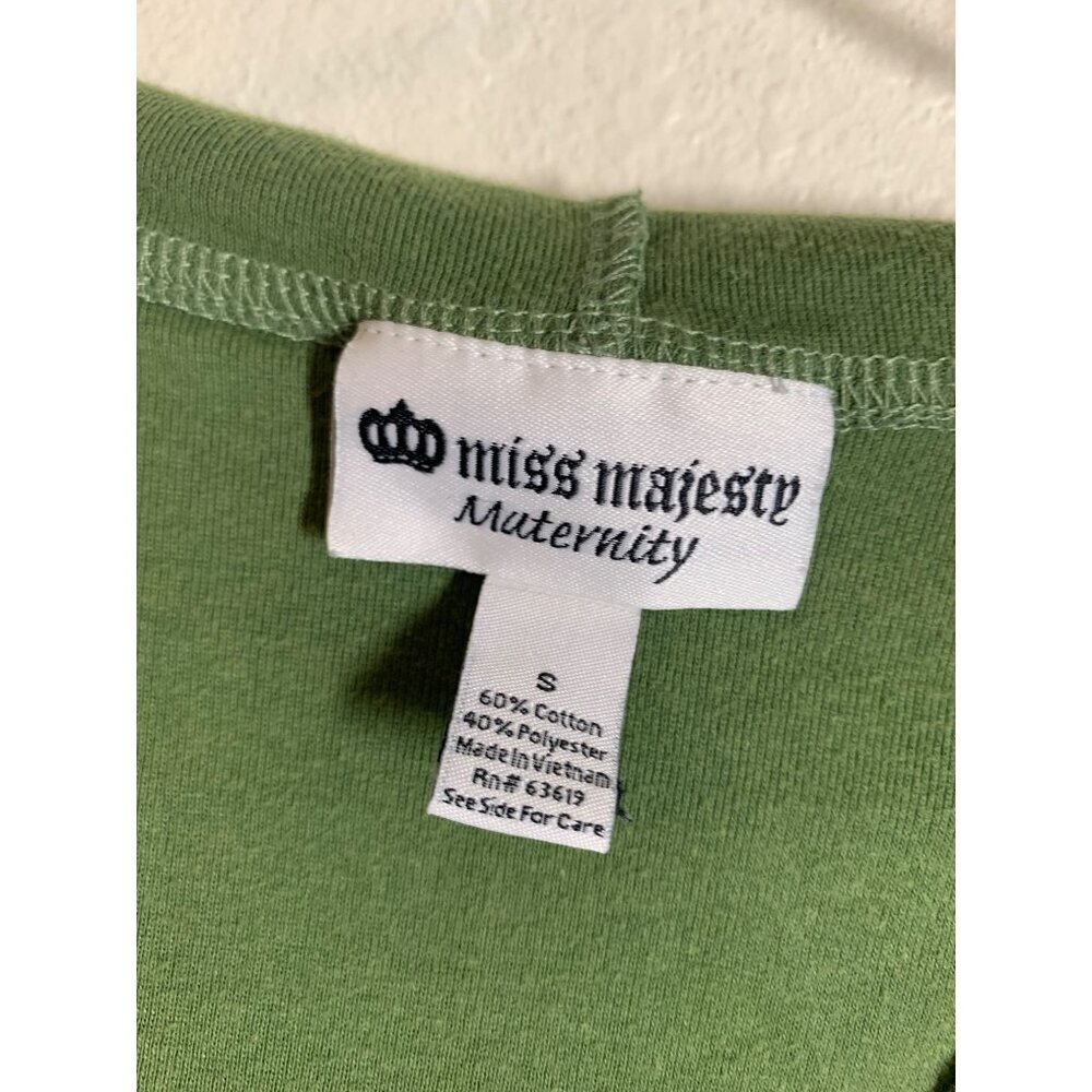 Miss Majesty Maternity Short Sleeve Hoodie TShirt Small Green Y2K Retro Casual A - Picture 4 of 4